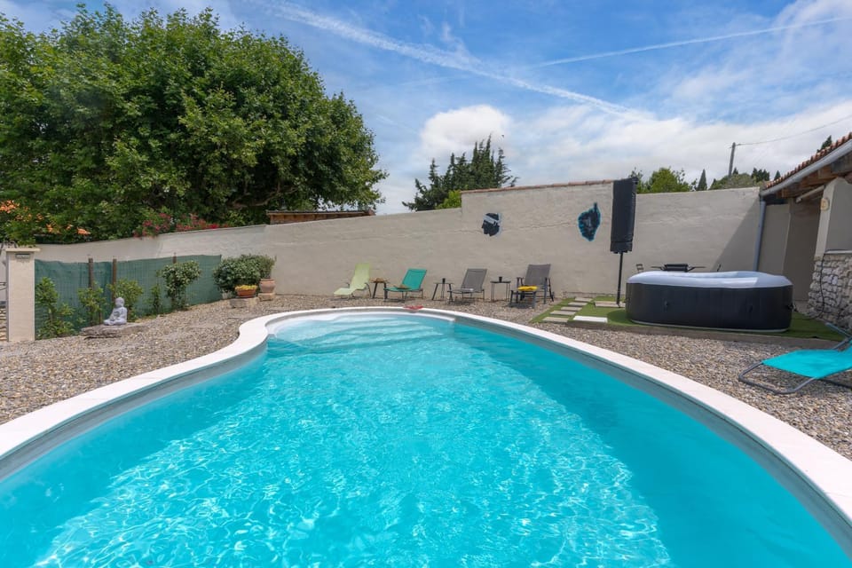 Property building, Living room, Swimming pool