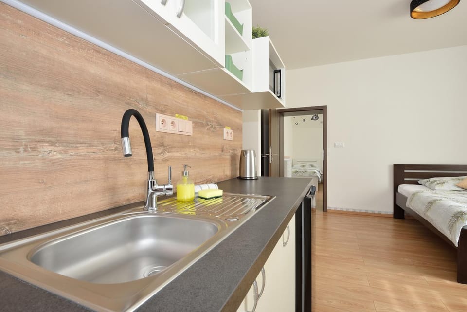 Kitchen or kitchenette, microwave, stove, kitchen