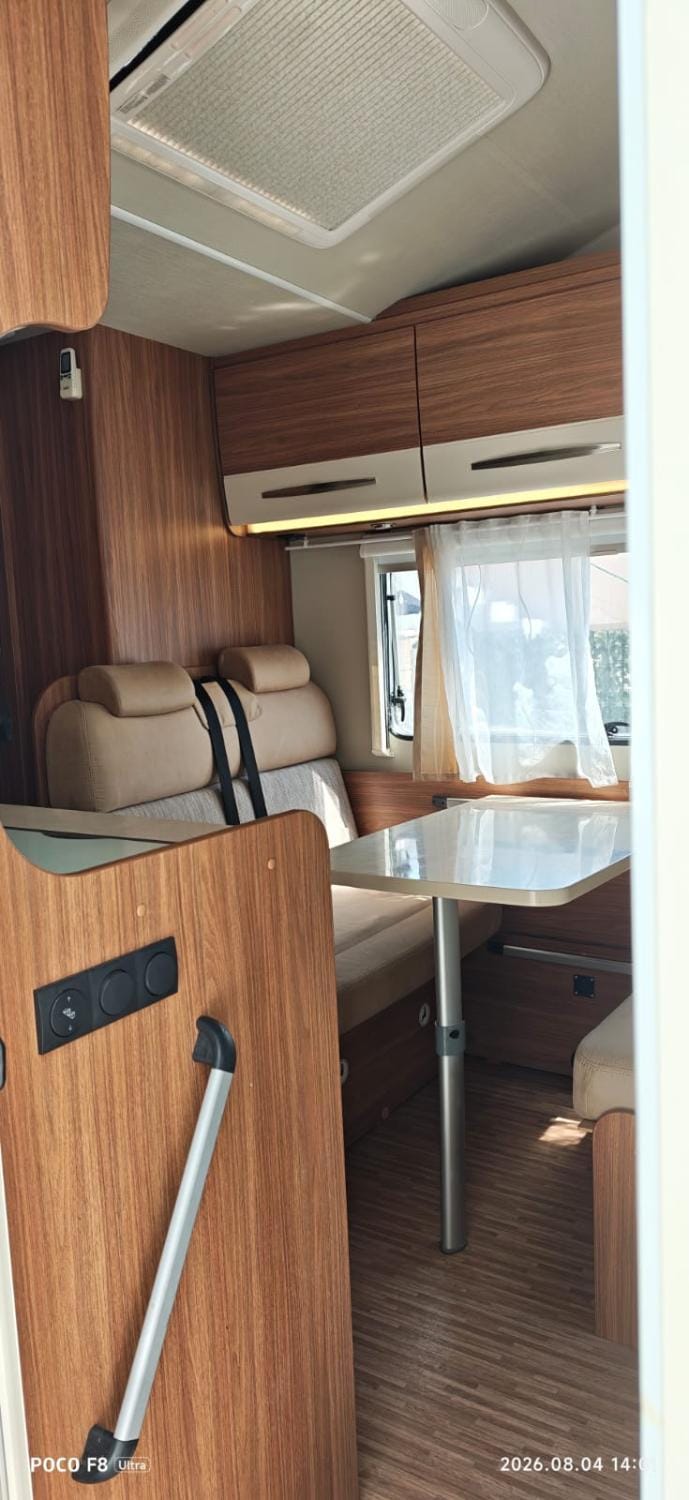 Camper motorhome Tirane Albania Rental Loreli Docked boat in Tirana