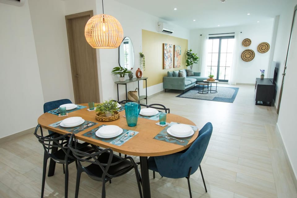 Dining area, air conditioner