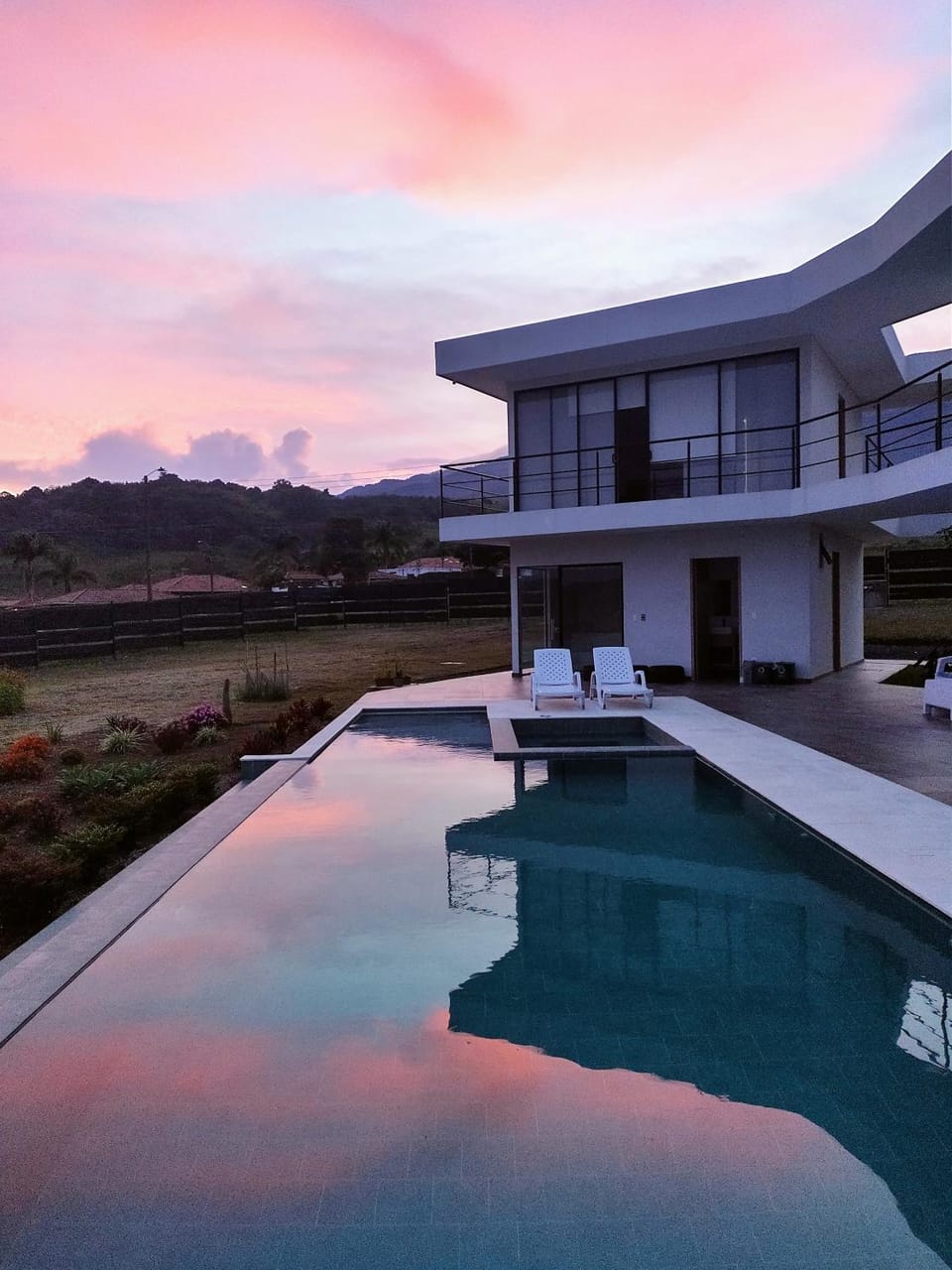 Natural landscape, Mountain view, Swimming pool, Swimming pool, Sunset
