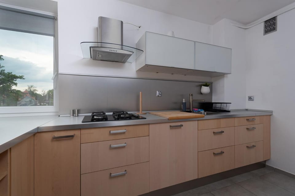 Kitchen or kitchenette, dishwasher, stove