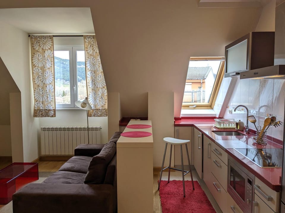 Kitchen or kitchenette, Living room