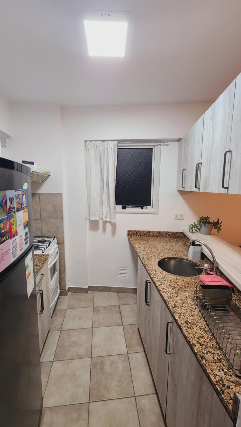 Kitchen or kitchenette, oven