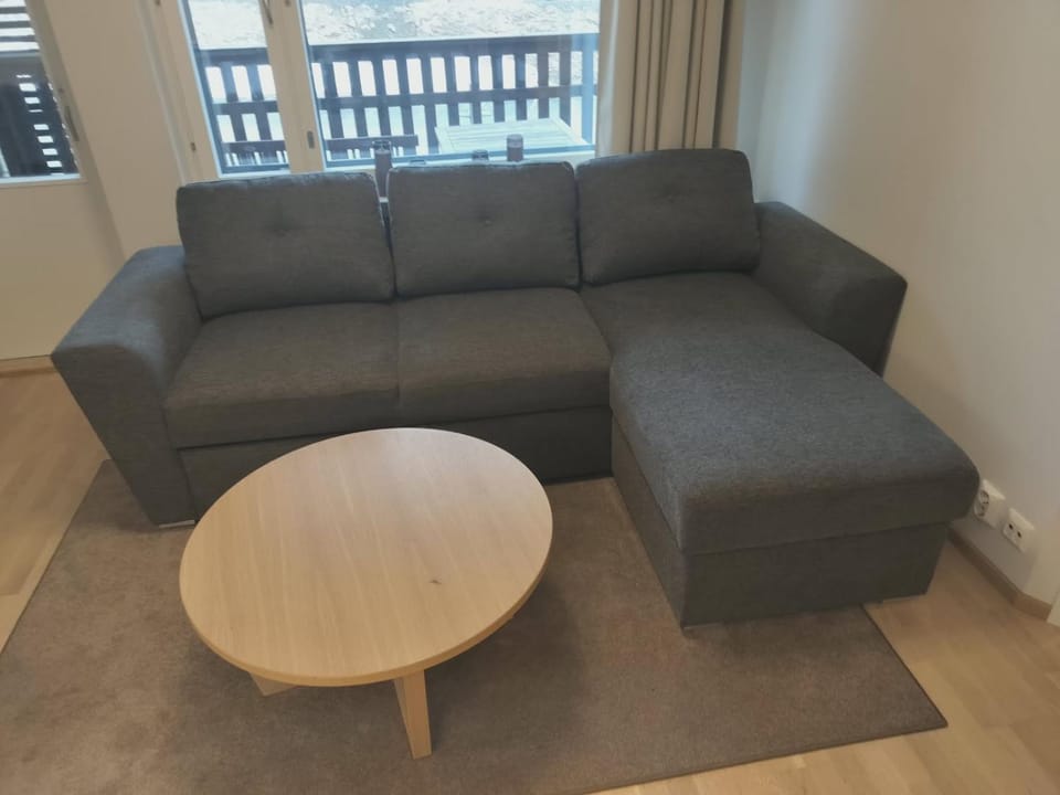 Bed, Living room, Seating area