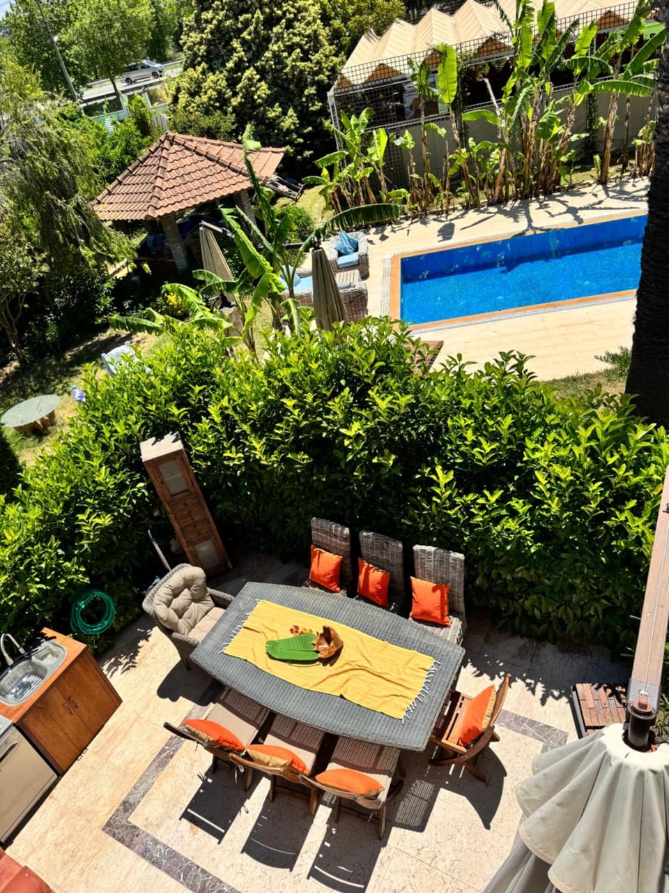 Patio, Garden, Dining area, Garden view, Pool view, Swimming pool