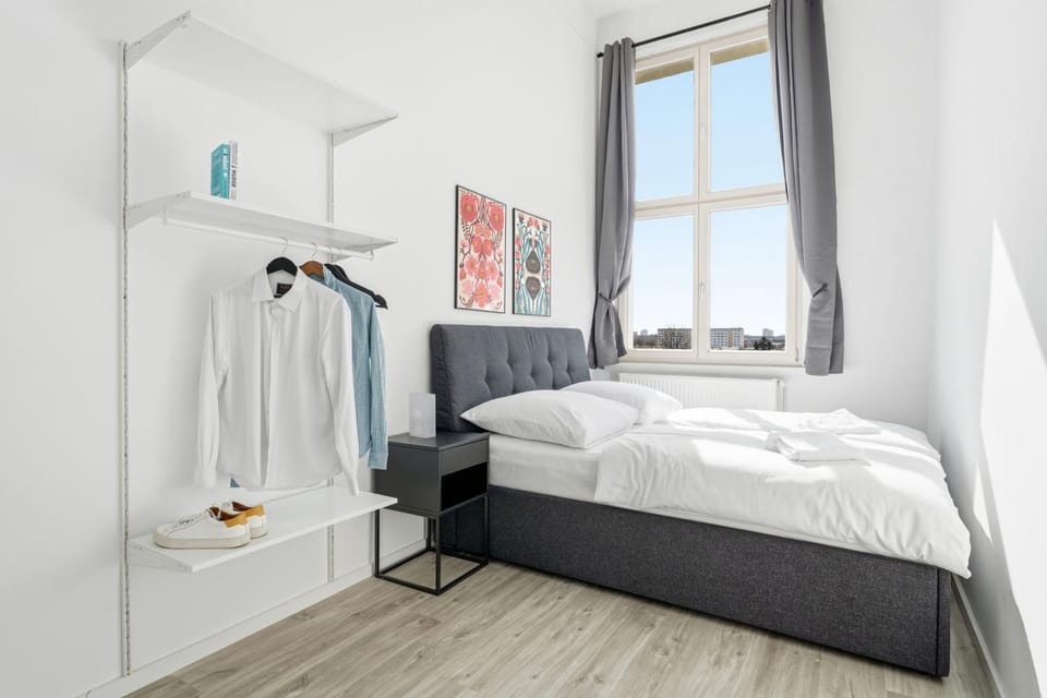 Bed, Photo of the whole room, Bedroom, towels, wardrobe