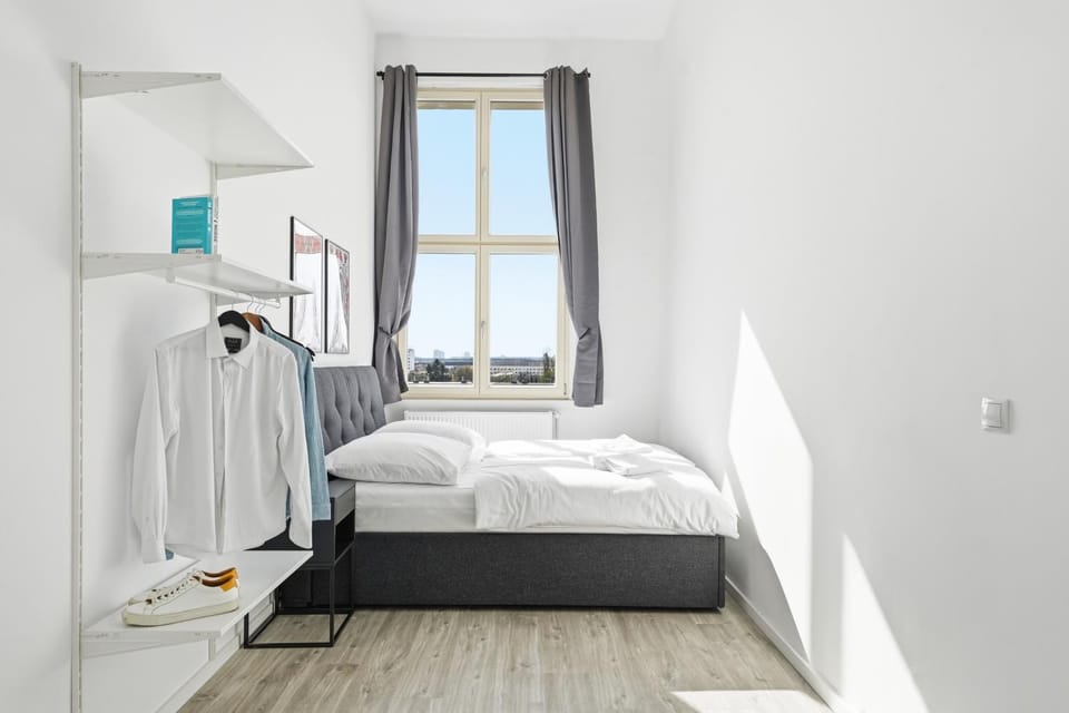 Bed, Photo of the whole room, Bedroom, towels, wardrobe