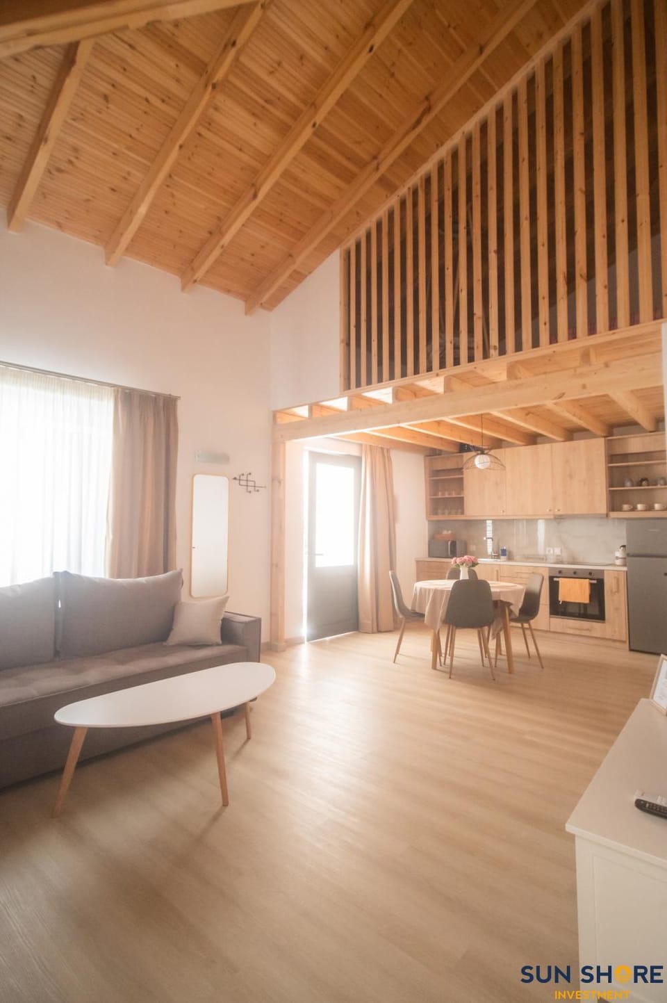 Kitchen or kitchenette, Living room, Dining area