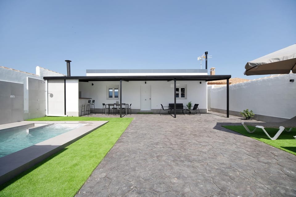 Property building, Living room, Swimming pool