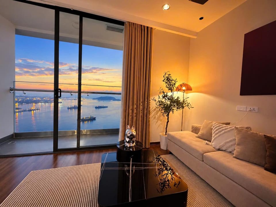 Natural landscape, Living room, Seating area, Sea view