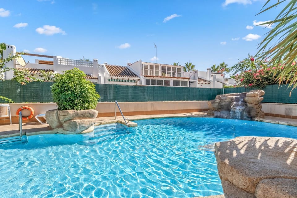 Property building, Living room, Swimming pool