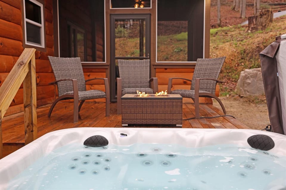 2BR Fishing Cabin w Fire Pit, Hot Tub, EV Charger Cabin in Swain County