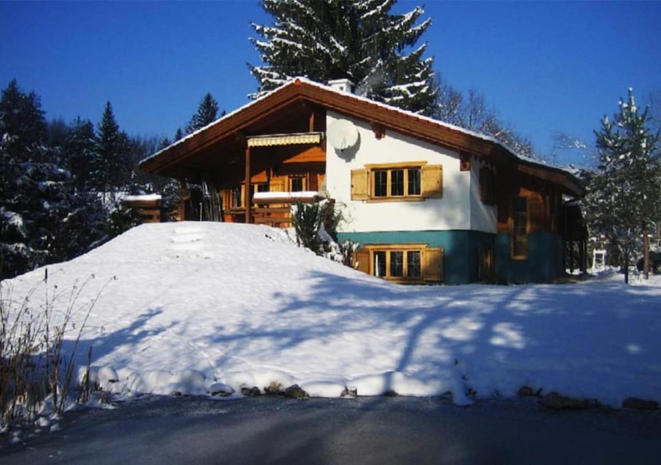 Property building, Winter, Garden, View (from property/room), Garden view, Swimming pool