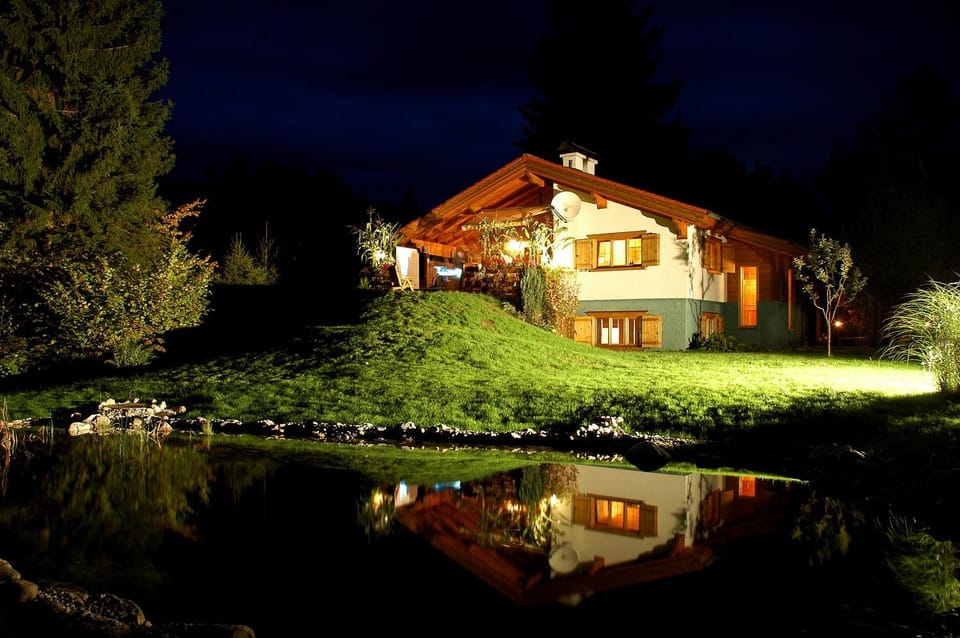 Property building, Night, Natural landscape, Garden, Garden view