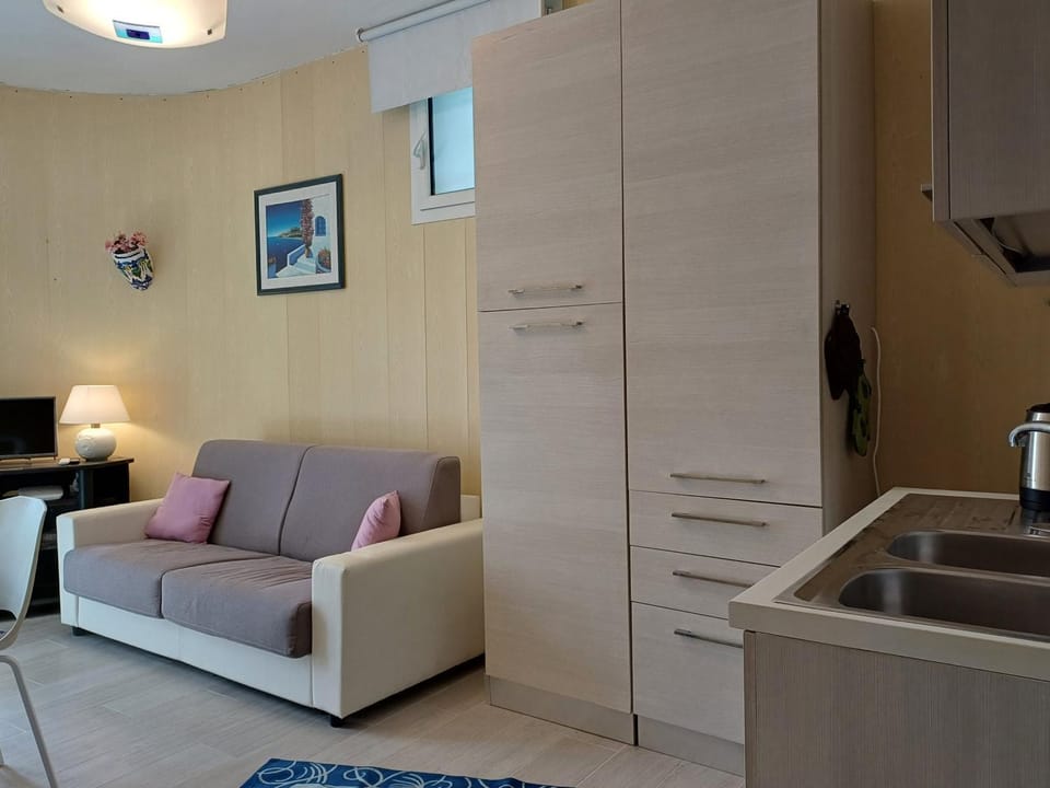Kitchen or kitchenette, Living room, Seating area