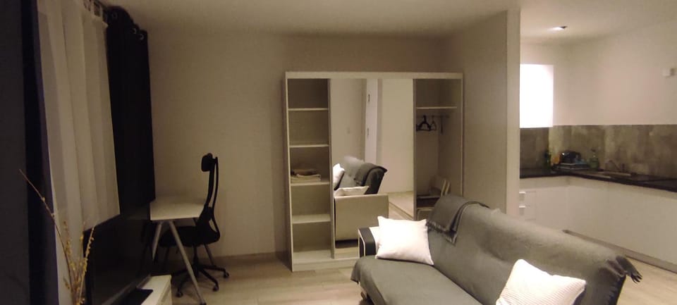 Bed, Night, Nightclub / DJ, Kitchen or kitchenette, Living room, Photo of the whole room, Seating area, Evening entertainment, Evening entertainment, wardrobe