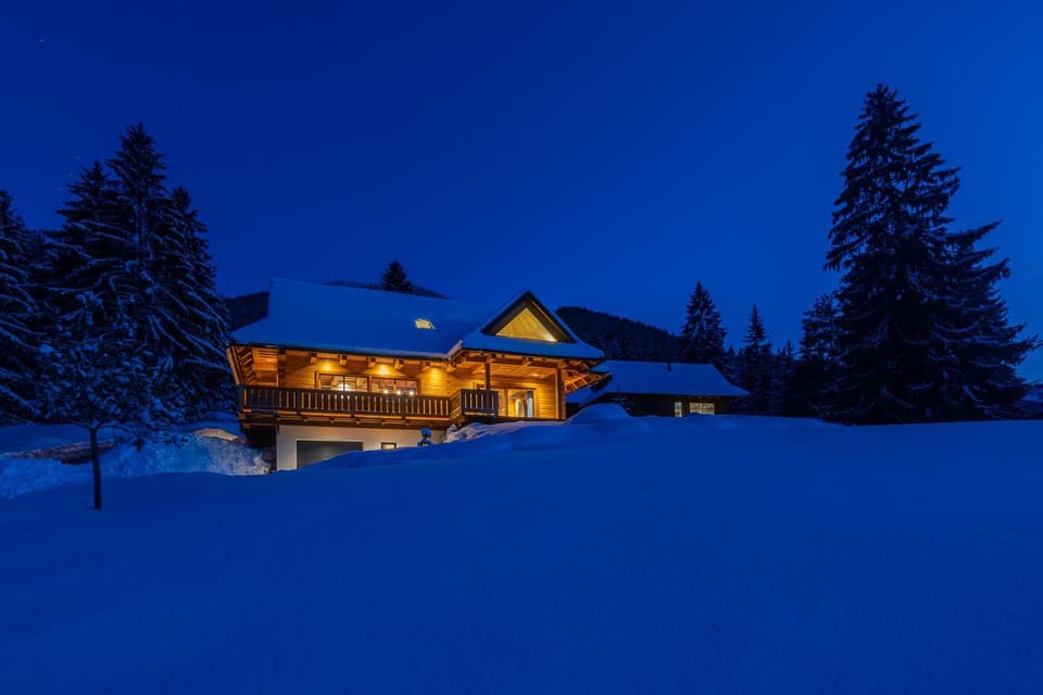 Property building, Night, Natural landscape, Winter