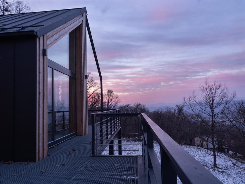 Property building, Winter, View (from property/room), Balcony/Terrace, Sunset