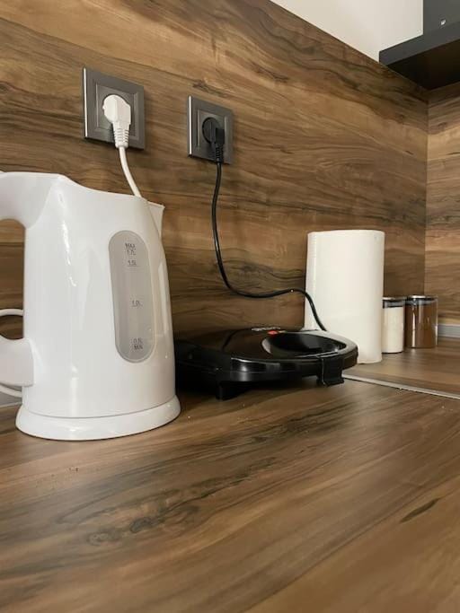 Kitchen or kitchenette, toaster