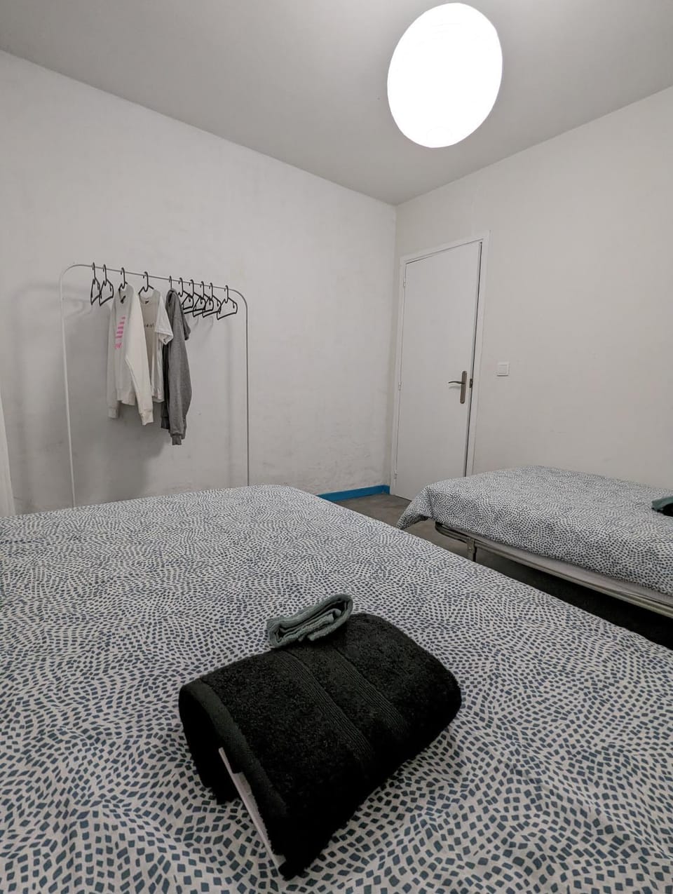 Bed, Photo of the whole room, Bedroom, towels, wardrobe