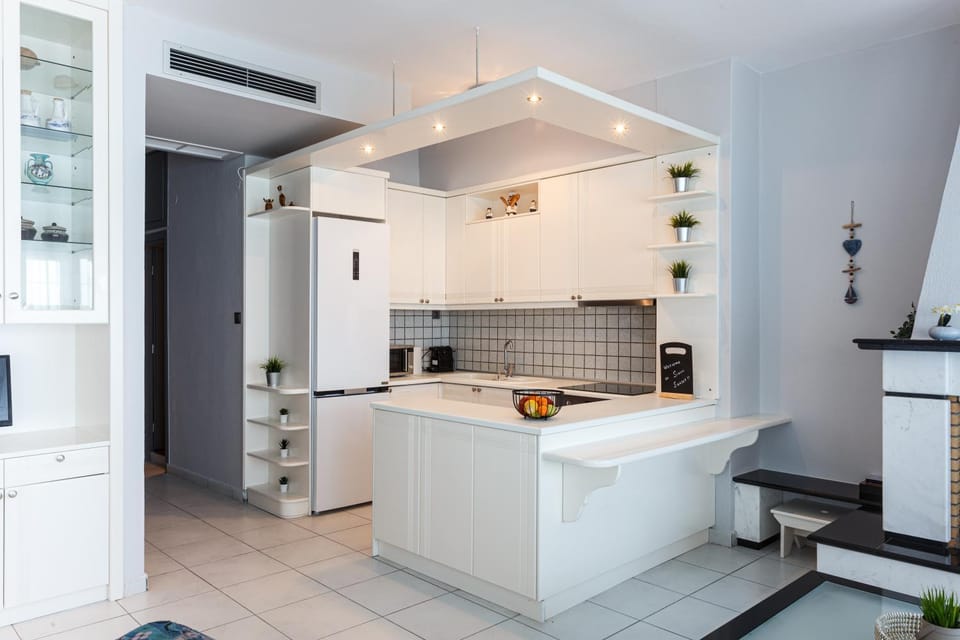 Kitchen or kitchenette, minibar, oven