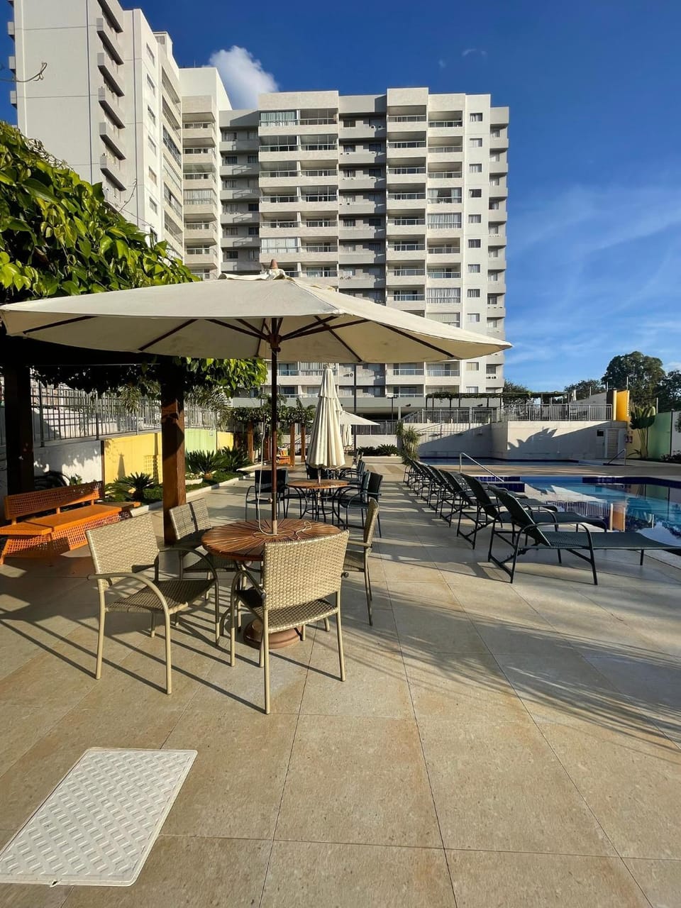 Property building, Day, View (from property/room), Pool view, Swimming pool, sunbed