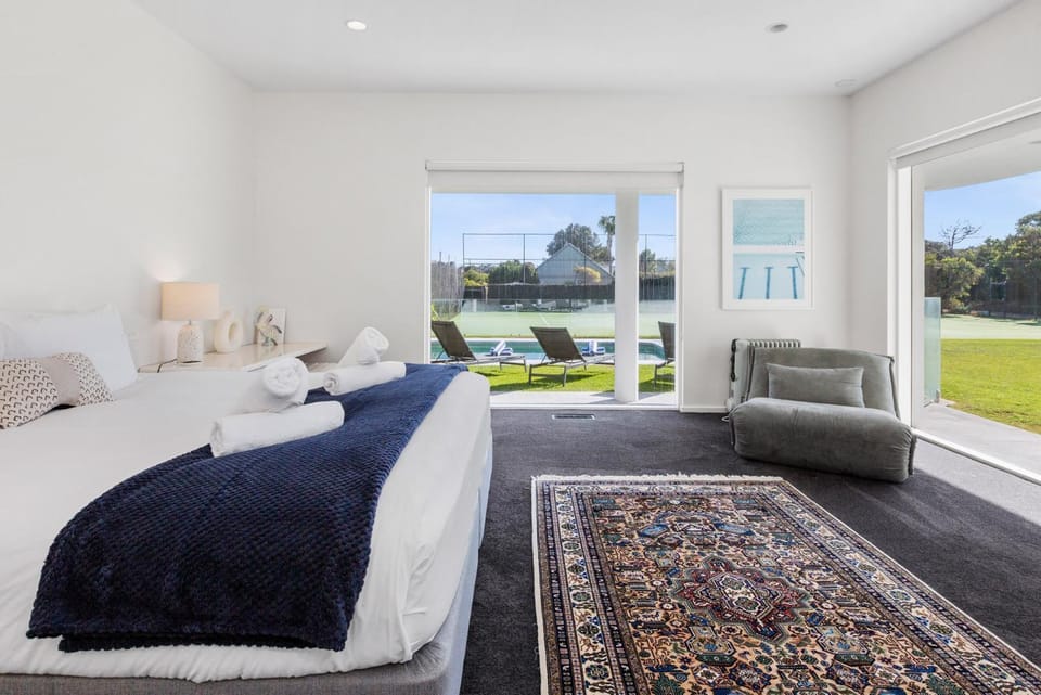 Bed, Bedroom, Pool view