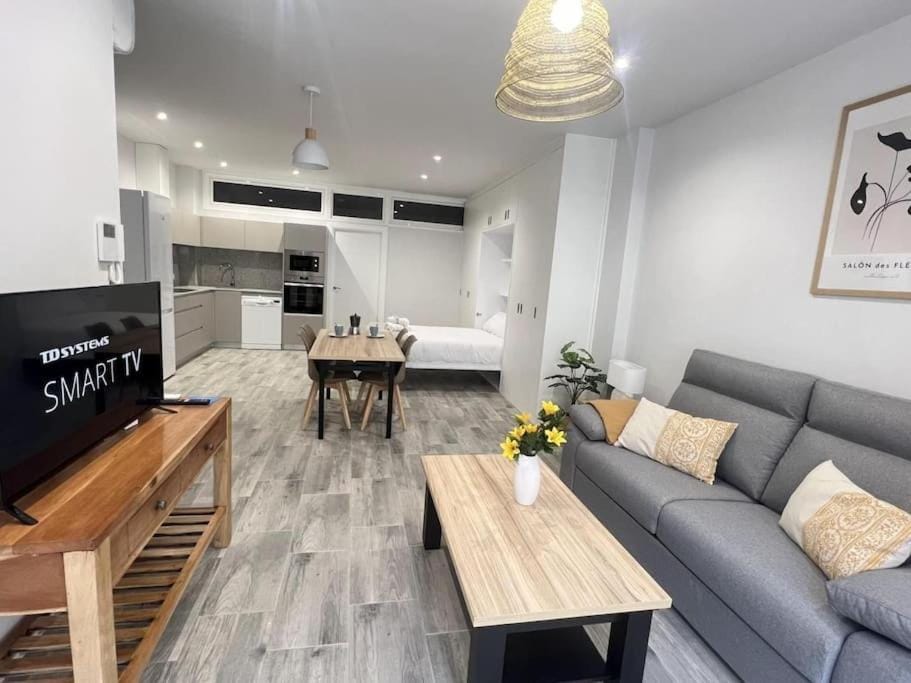 Bed, TV and multimedia, Kitchen or kitchenette, Seating area