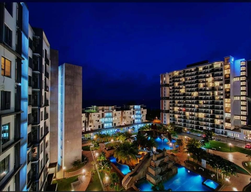 Night, Pool view, Swimming pool