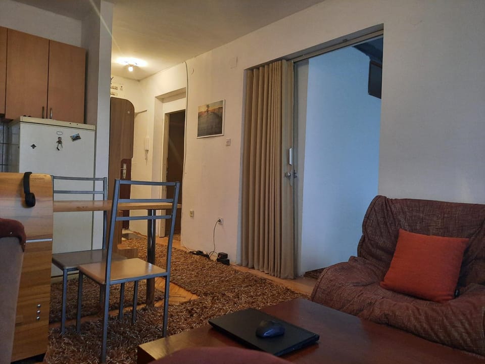 Kitchen or kitchenette, Living room, Photo of the whole room, Seating area, Dining area, minibar, oven