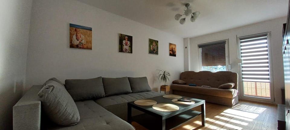Apartament JUKI, mieszkanie obok Katowice Wynajem na doby, krótkoterminowy, 2 pokoje balkon, 50m2,- po kapitalnym remoncie 2-ga sypialnia jest częścią salonu blisko Centrum Leczenia Oparzeń 2,5 km Apartment in Poland