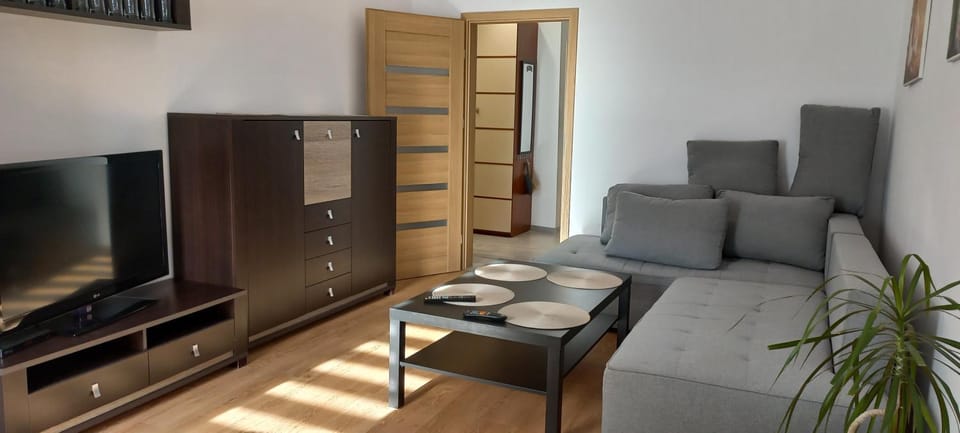 Apartament JUKI, mieszkanie obok Katowice Wynajem na doby, krótkoterminowy, 2 pokoje balkon, 50m2,- po kapitalnym remoncie 2-ga sypialnia jest częścią salonu blisko Centrum Leczenia Oparzeń 2,5 km Apartment in Poland