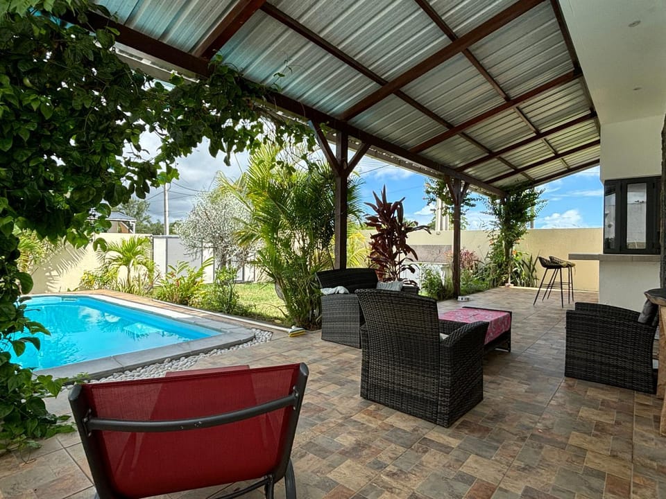 Patio, Natural landscape, Pool view