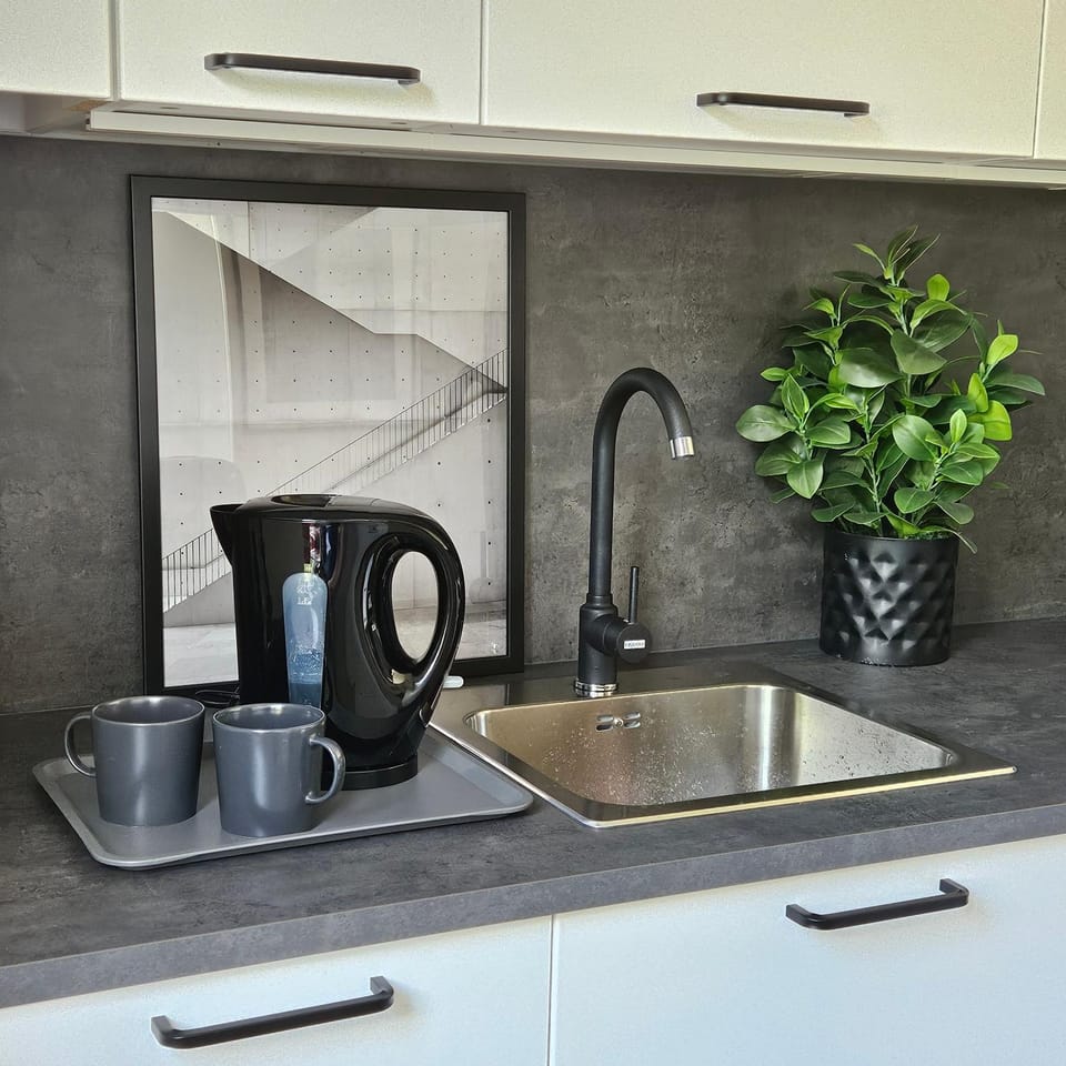 Coffee/tea facilities, Kitchen or kitchenette, stove