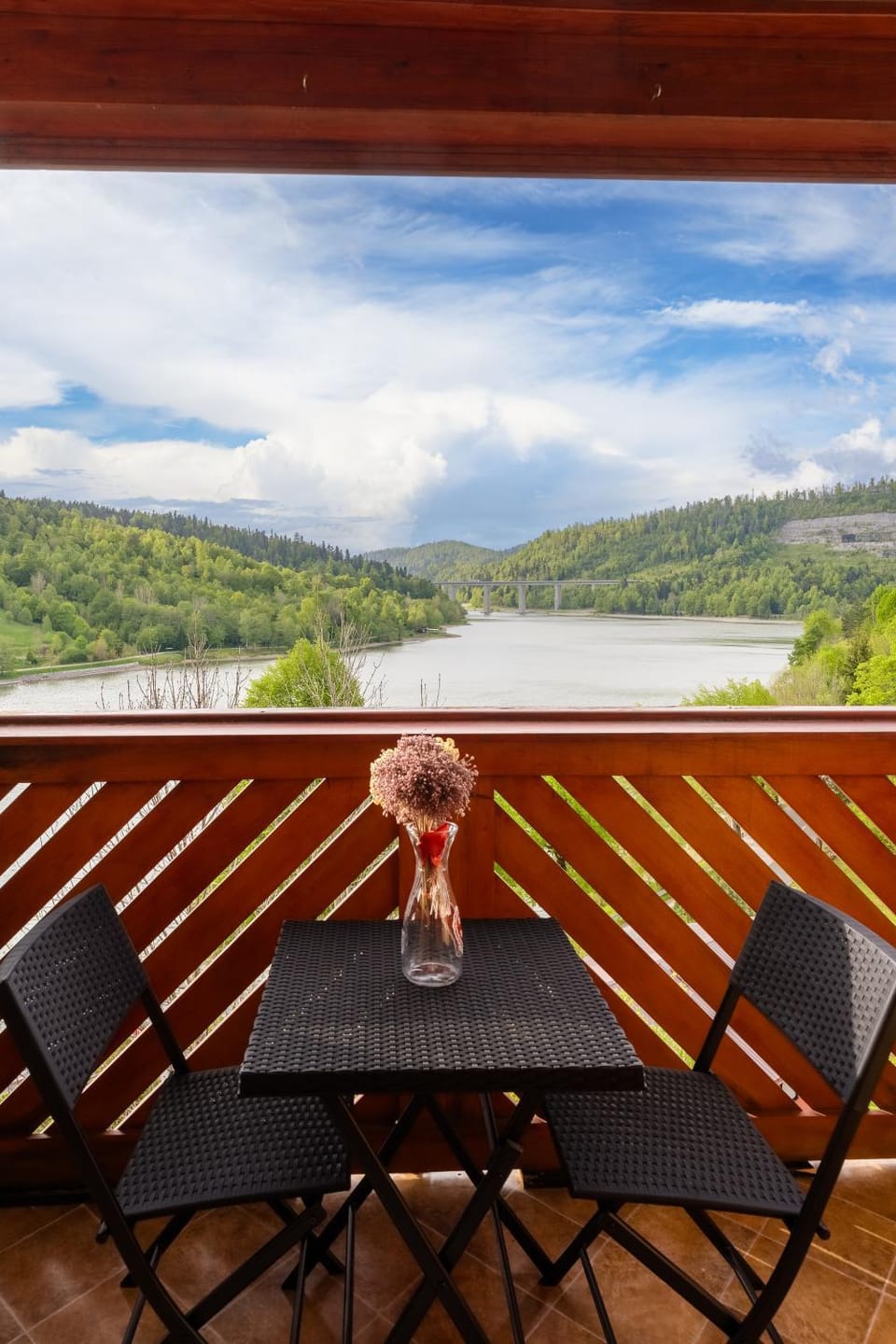 Patio, Day, Natural landscape, View (from property/room), Balcony/Terrace, Dining area, Lake view, Mountain view