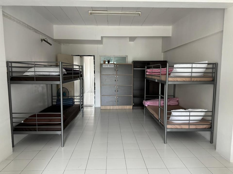 Bed, bunk bed, wardrobe