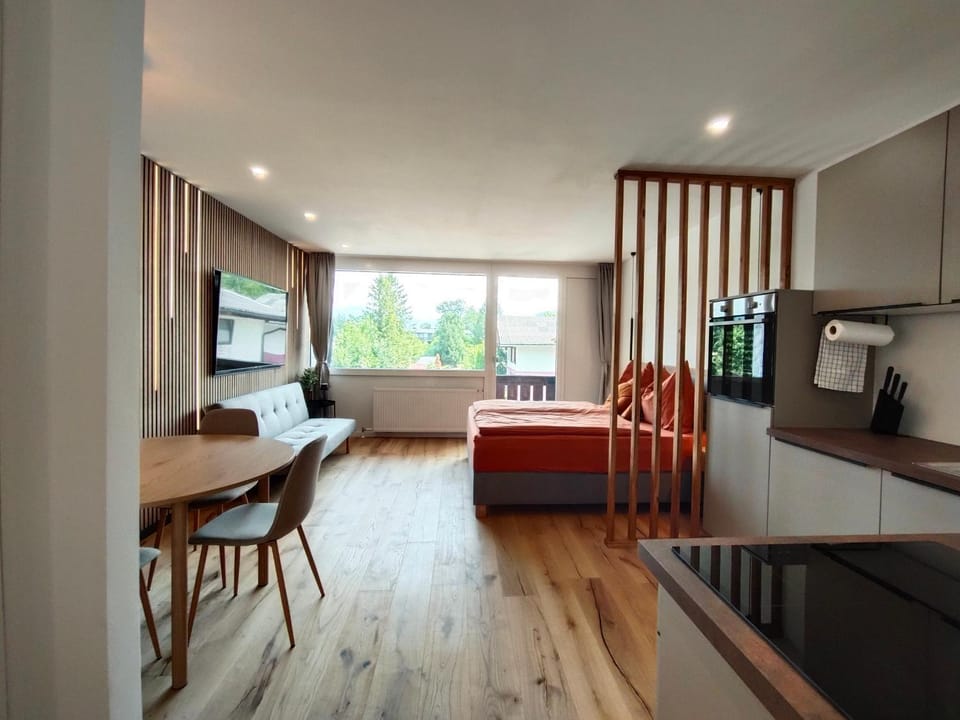 TV and multimedia, Kitchen or kitchenette, Living room, Photo of the whole room, Seating area