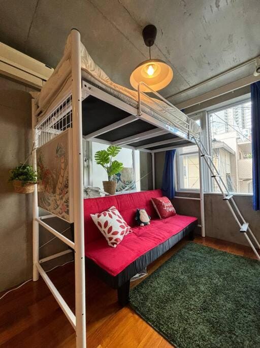 Bed, Living room, Photo of the whole room, bunk bed