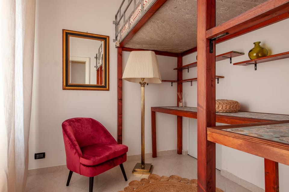 Seating area, wardrobe