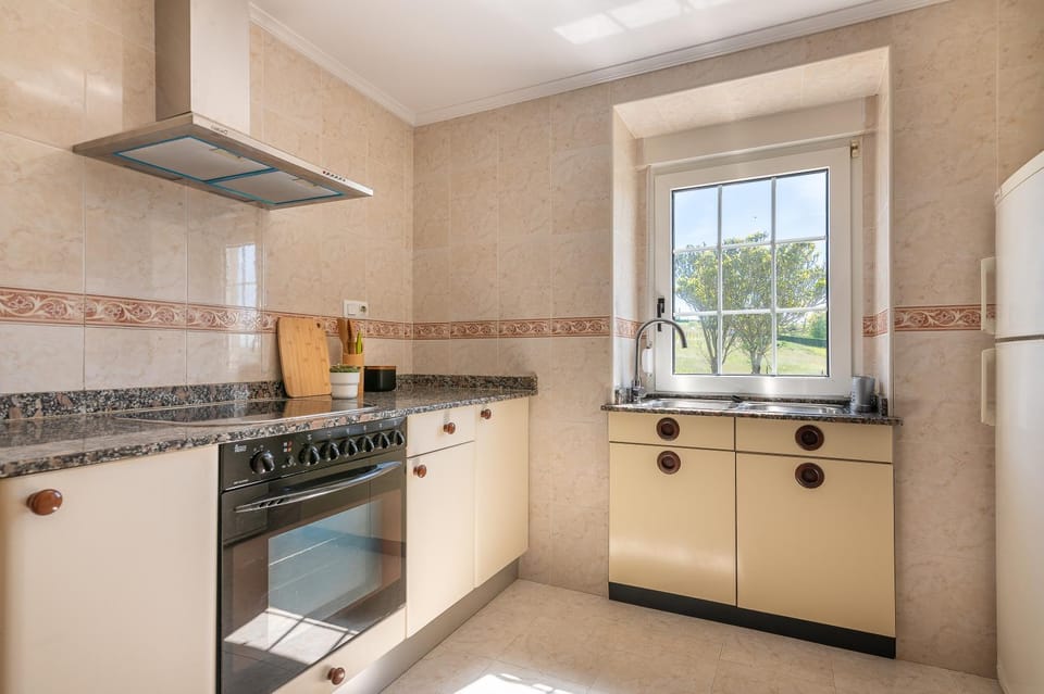 Kitchen or kitchenette, oven