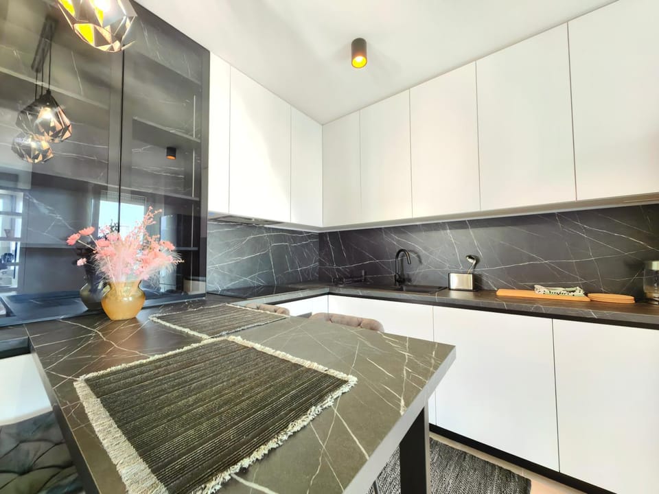 Kitchen or kitchenette, Dining area, dishwasher, stove