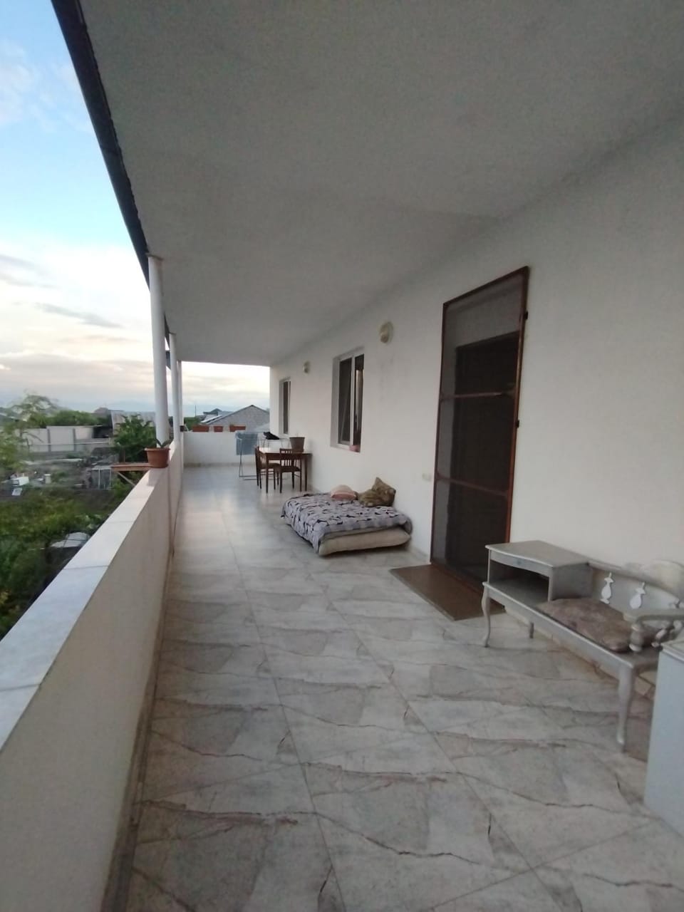 Property building, Patio, Day, View (from property/room), Balcony/Terrace, Living room, Seating area