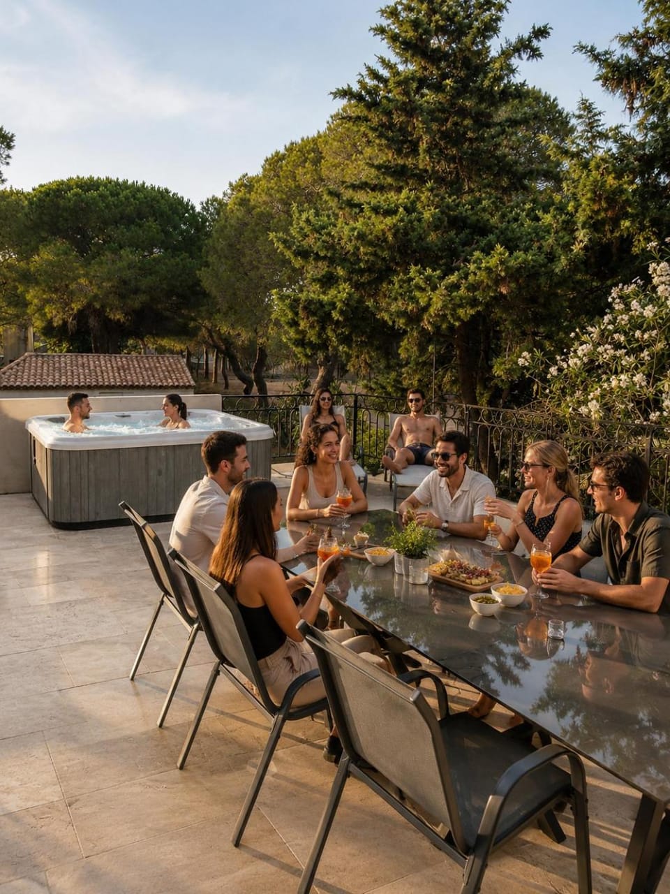 Patio, Day, Dining area