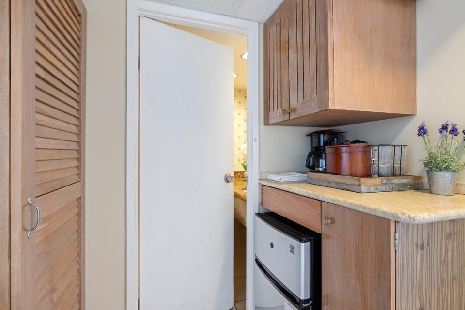 Kitchen or kitchenette, minibar