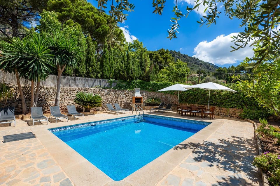 Property building, Living room, Swimming pool