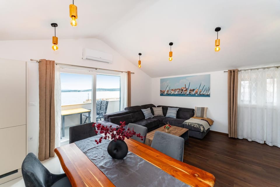 View (from property/room), Living room, Seating area, Sea view