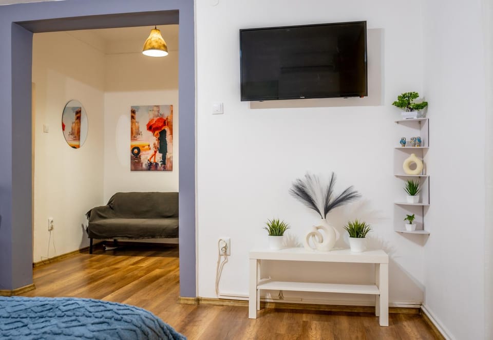 Bed, TV and multimedia, Living room, Photo of the whole room, Seating area, Bedroom