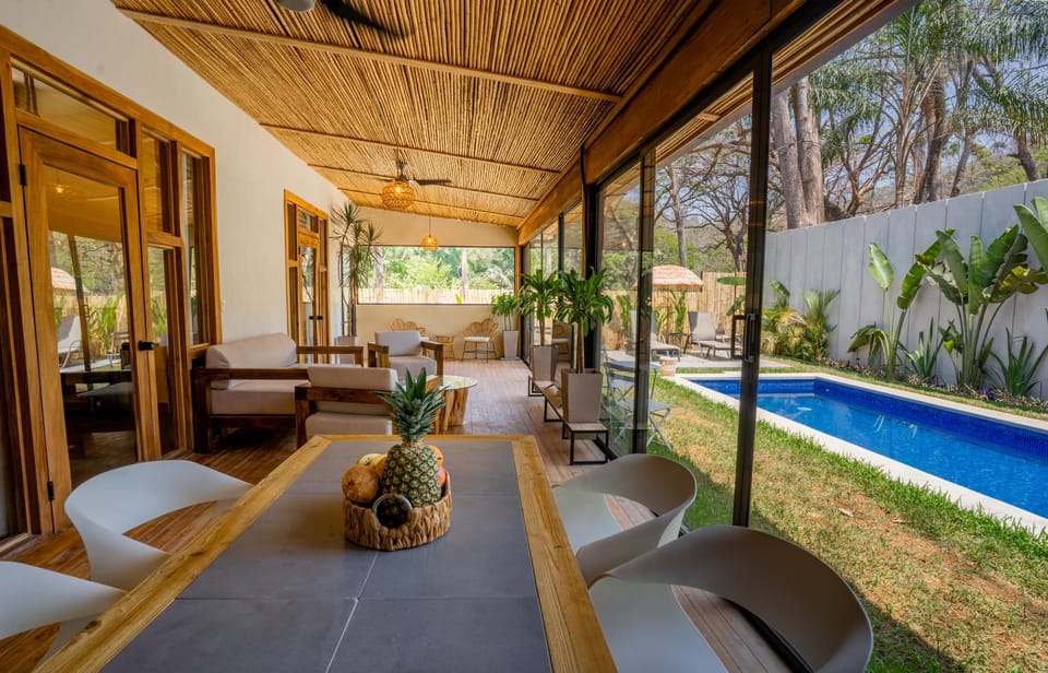 Living room, Garden view, Pool view