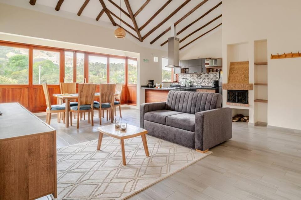 Kitchen or kitchenette, Living room, Seating area